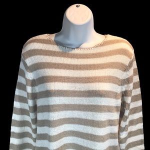 Chadwicks Of Boston Striped Sweater NWT Women’s SZ PS Beige/White.